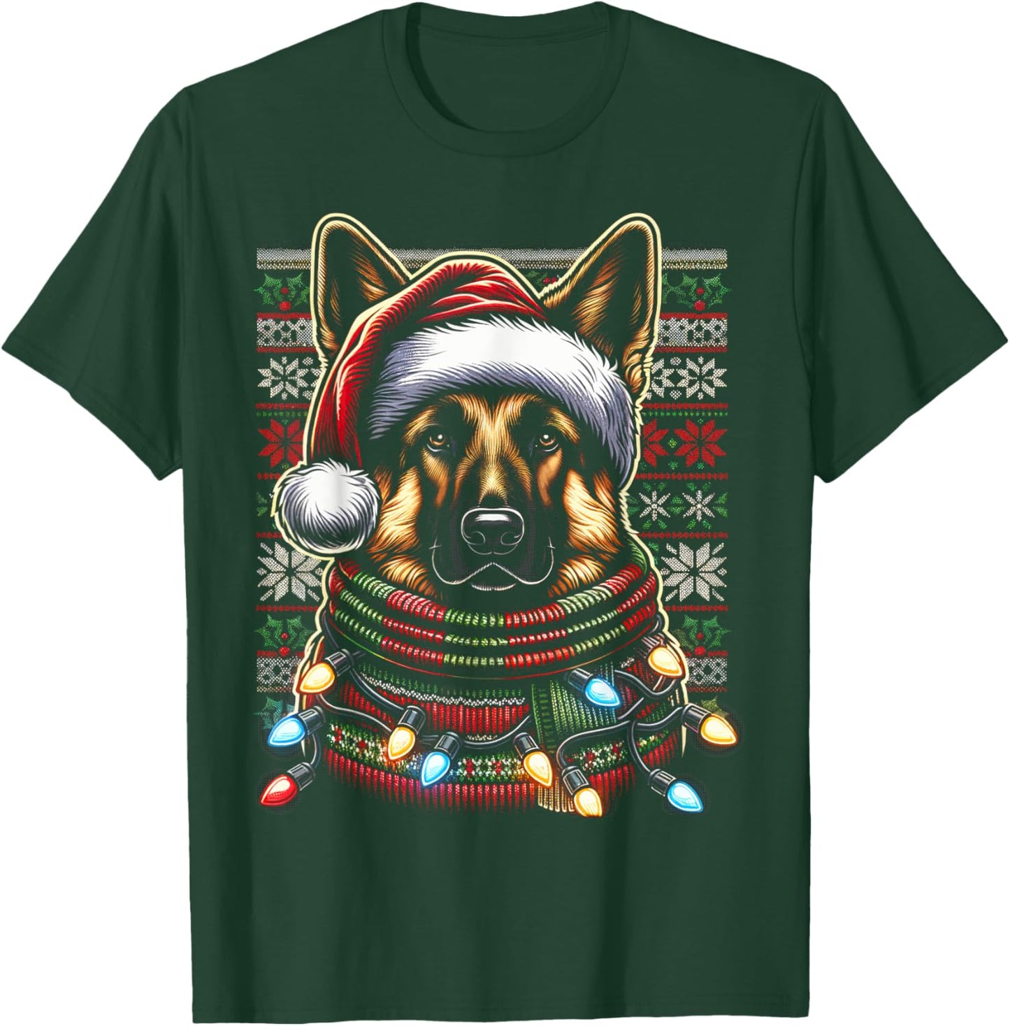 Christmas German Shepherd Xmas Shepherd Mom Dog Lover T-Shirt - T-Shirt | Forest