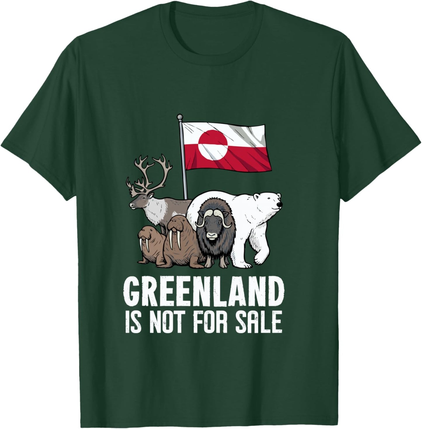 Greenland Not For Sale Flag Greenland Animals Greenland T-Shirt - T-Shirt | Forest