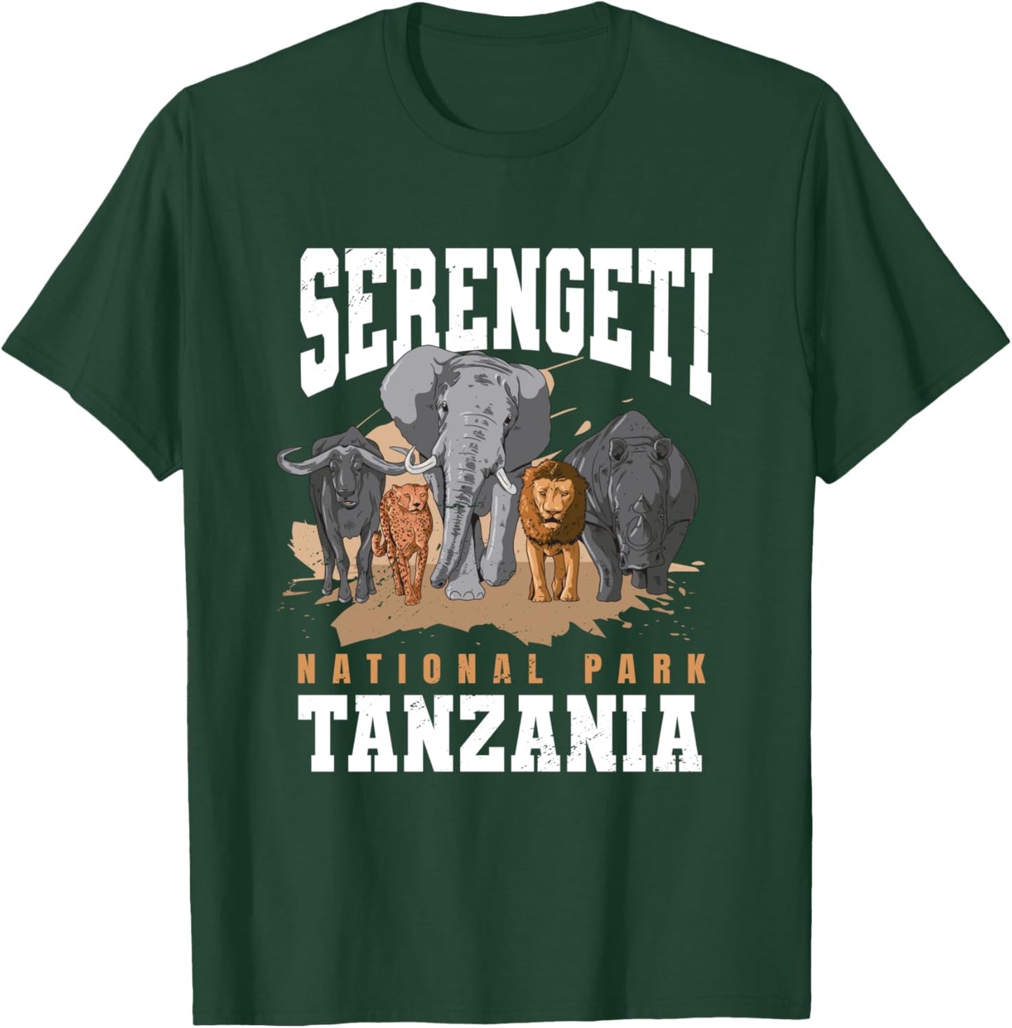 Serengeti National Park Tanzania Safari Animals Big 5 Africa T-Shirt - T-Shirt | Forest