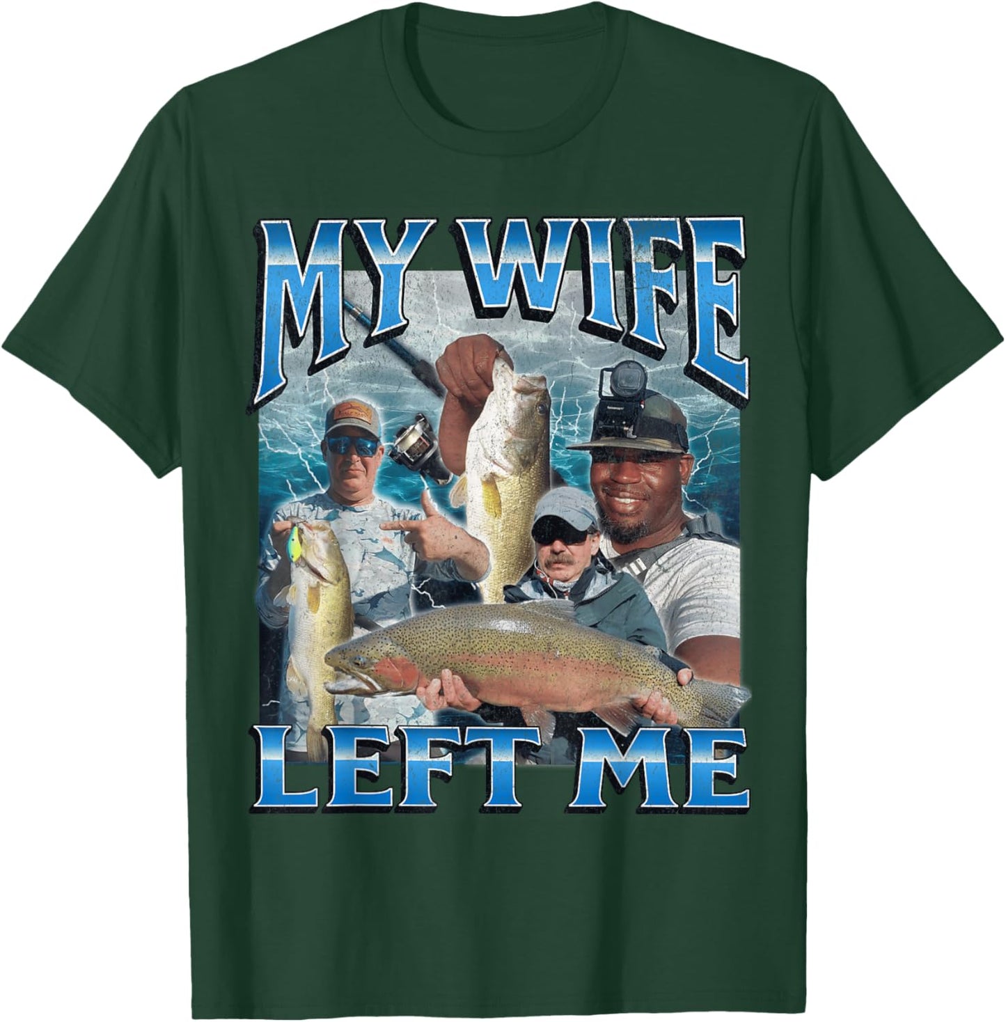 MildlyPerturbed -Adults & Kids Fishing Graphic - Black, Small T-Shirt - T-Shirt | Forest