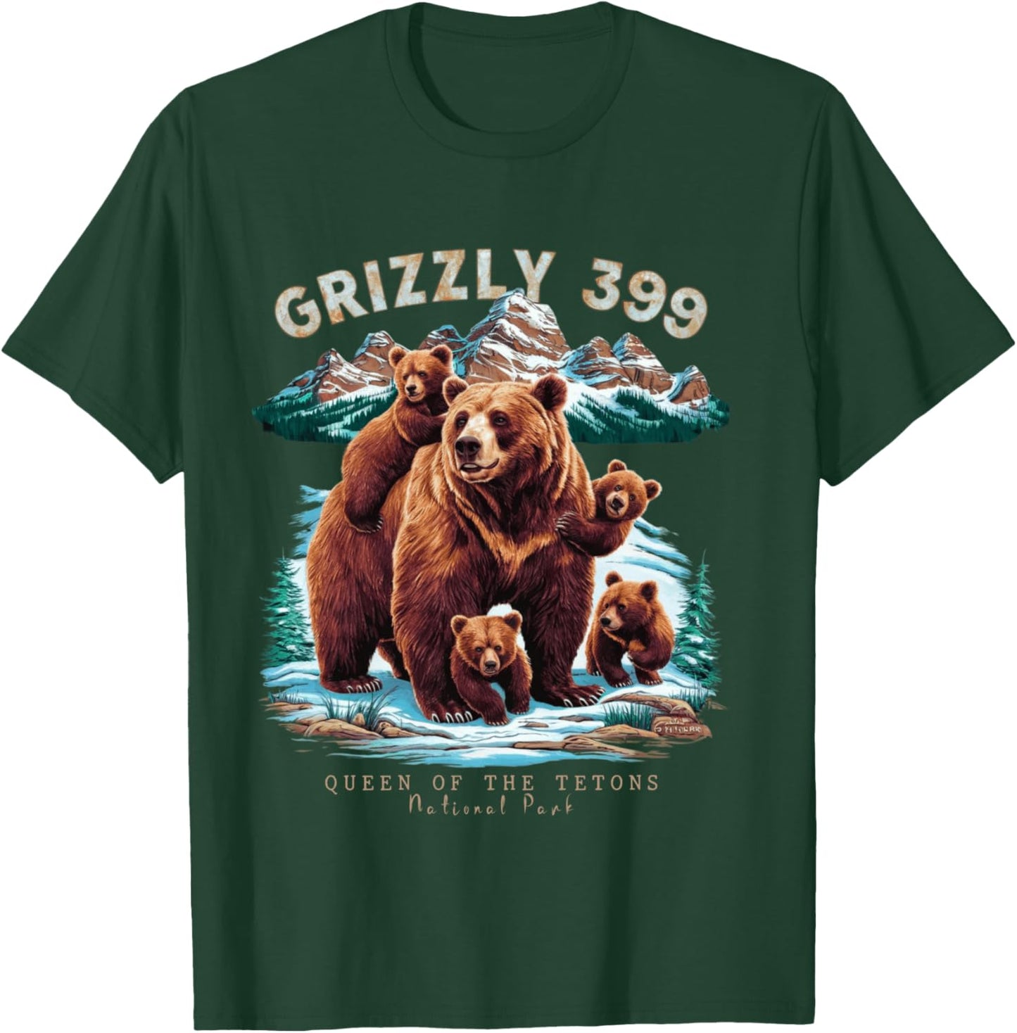 Grizzly 399 Bear Lovers Queen Of The Tetons National Park T-Shirt - T-Shirt | Forest