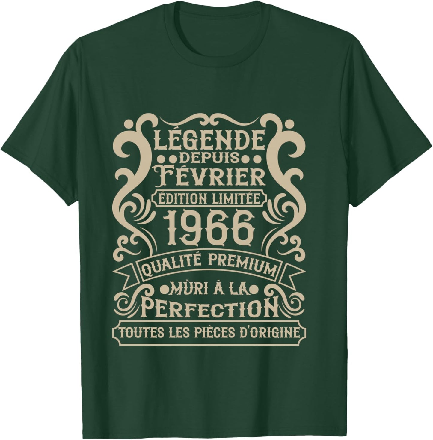 Février 1966-60 Ans Anniversaire Cadeau Vintage 1966 Manche Longue T-Shirt - T-Shirt | Forest
