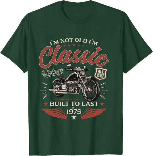 50th Anniversary Man Motorcycle Biker 1975 T-Shirt - T-Shirt | Forest