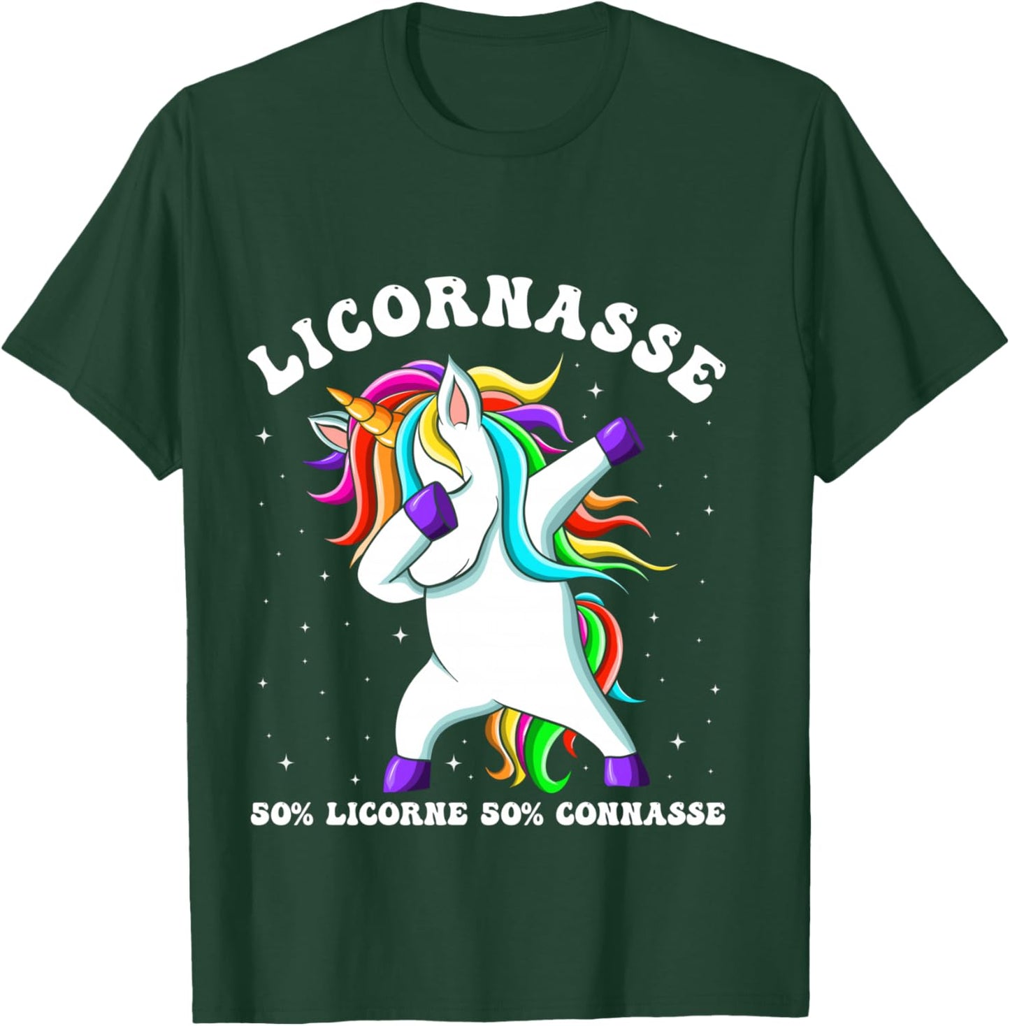 Unicorn 50% Unicorn 50% Connasse Humour Gift Woman T-Shirt - T-Shirt | Forest