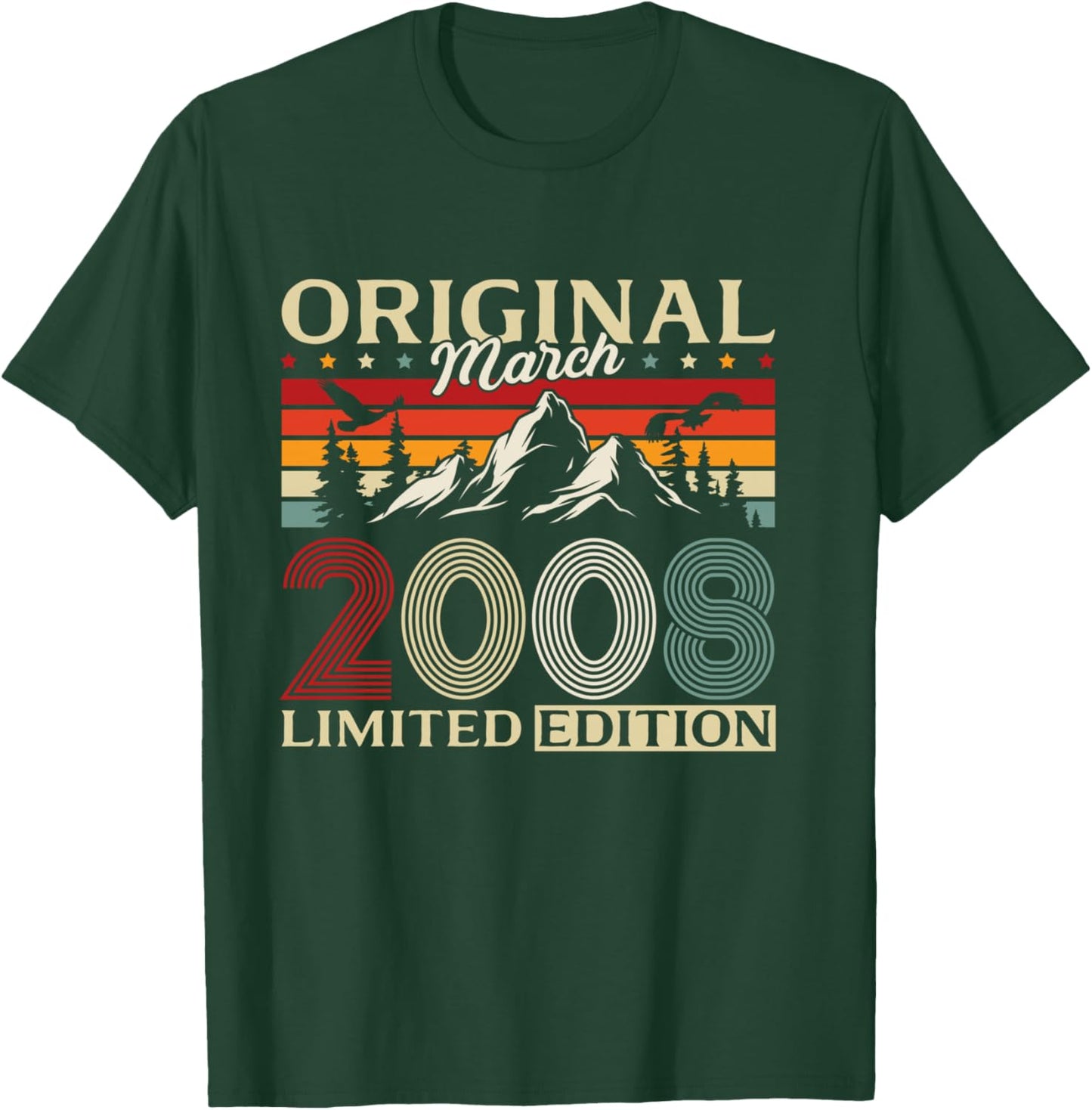 18 Ans Anniversaire Homme Cadeau Mars 2008 Vintage Manche Longue T-Shirt - T-Shirt | Forest