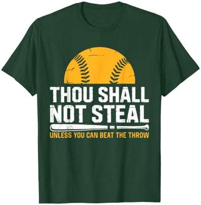 Funny Catcher Softball Lover, Thou Shall Not Steal, Humor T-Shirt - T-Shirt | Forest