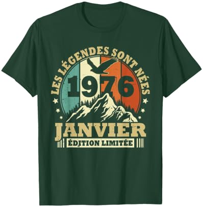 Legends Are Born in January 1976 Birthday 50 Years T-Shirt - T-Shirt | Forest