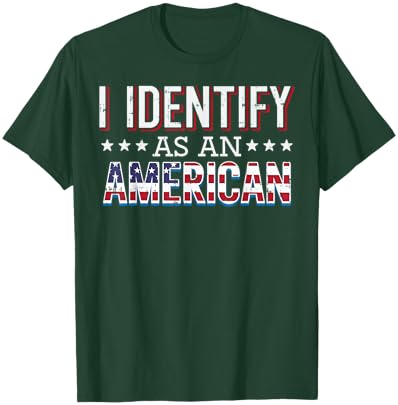 4th July I Identify As American Flag Patriot Men Women Kids T-Shirt - T-Shirt | Forest