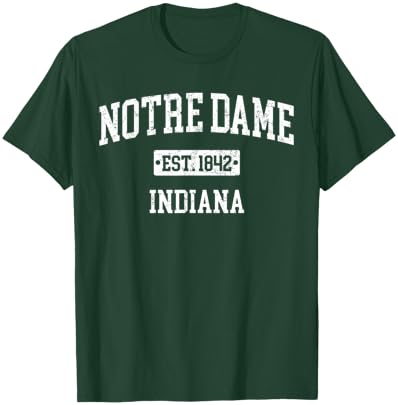 Notre Dame Indiana in Vintage Navy Style Sports Design T-Shirt - T-Shirt | Forest