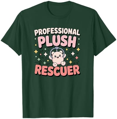 Cute Claw Machine Girl Plush Rescuer Prize Grabber T-Shirt - T-Shirt | Forest
