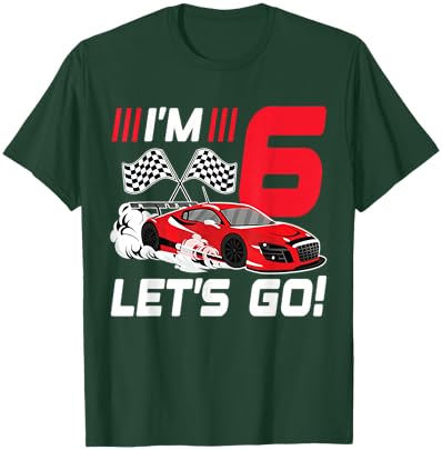 6 Year Old Race Car 6th Birthday Racecar Racing Boy T-Shirt - T-Shirt | Forest
