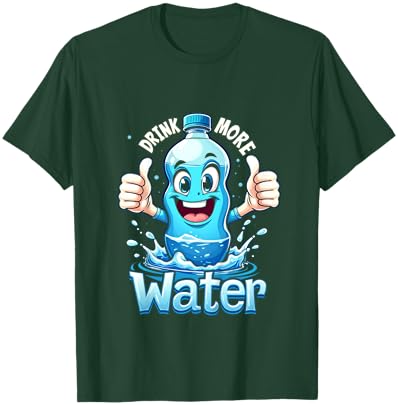 DRINK MORE Water Hydration Fun T-Shirt - T-Shirt | Forest