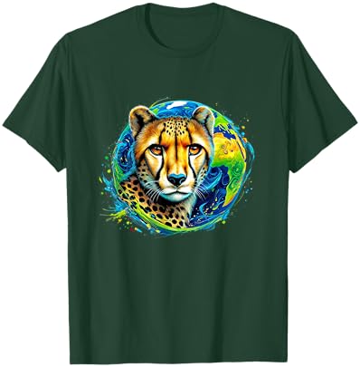 Cheetah Earth Day 2024 Save The Planet Colorful T-Shirt - T-Shirt | Forest