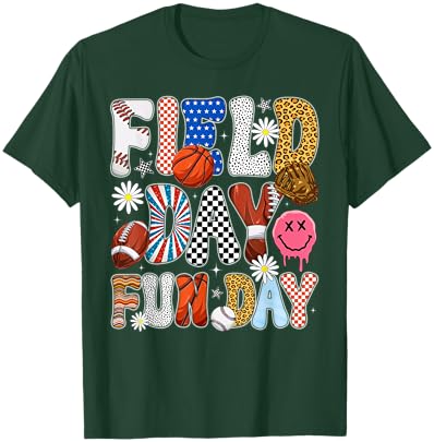 Groovy Field Day Fun Day School Sports Students Boys Kids T-Shirt - T-Shirt | Forest