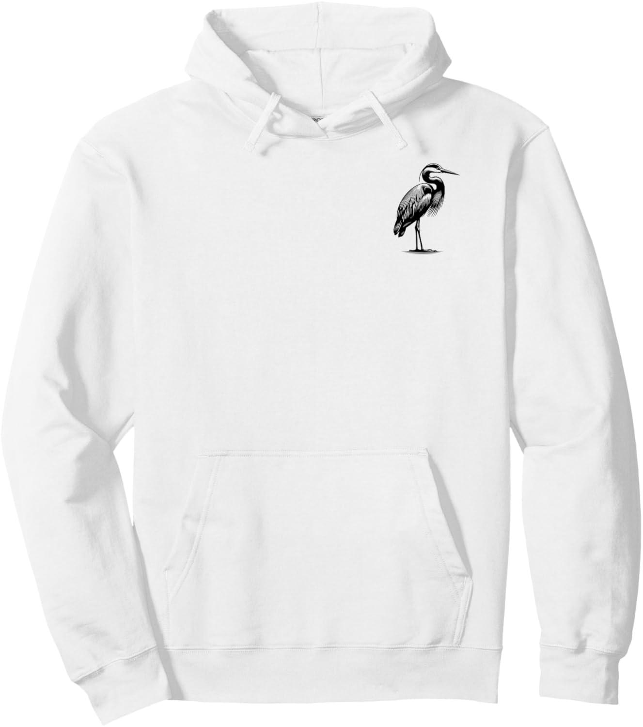 Heron Dad Mom Lover - Monochromatic Heron Hoodie - Hoodie | White