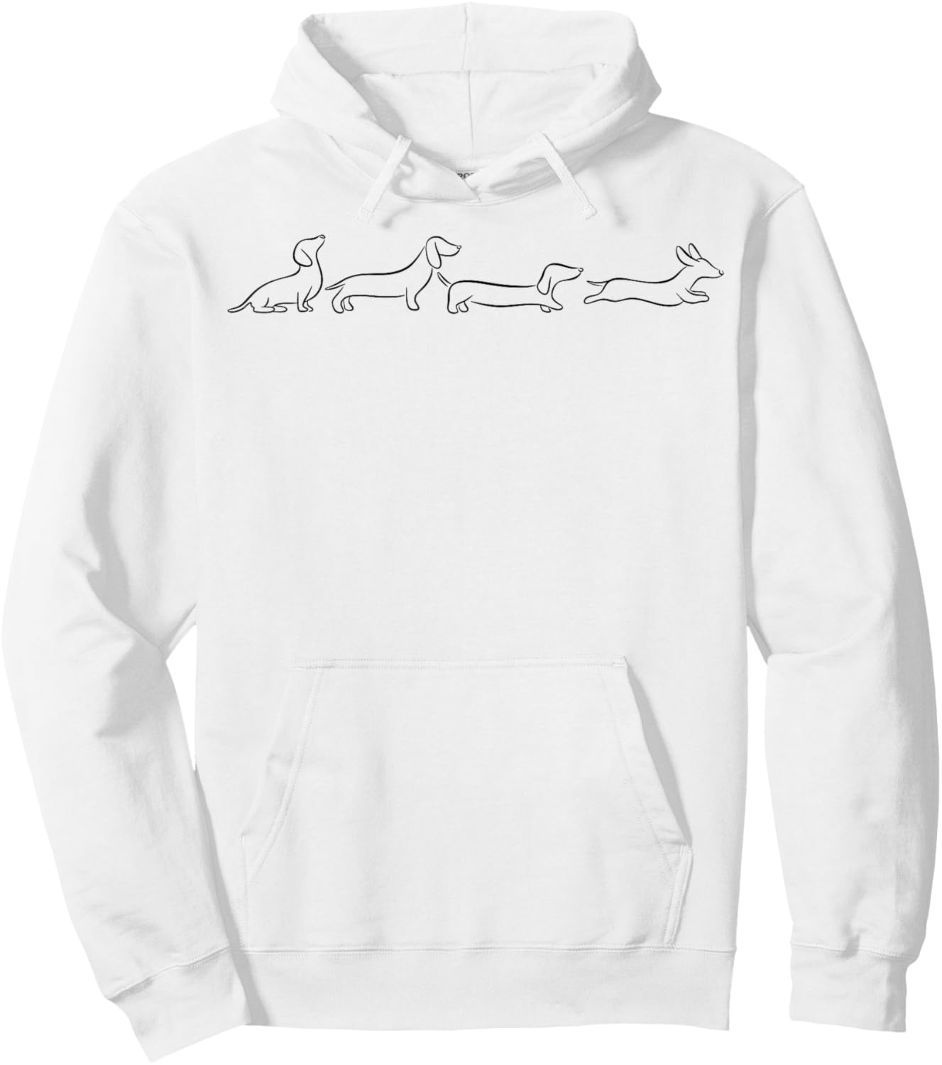 Dachshund Line Art cute Doxie Wiener Dog for woman kids Hoodie - Hoodie | White