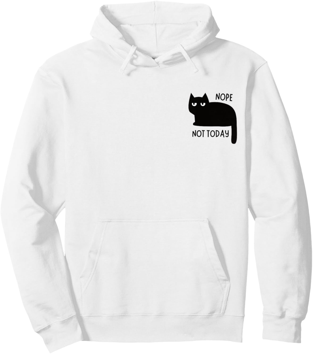 Lustiges Nope Not Today Lazy Cat Zitat Pocket Logo Katzenliebhaber Hoodie - Hoodie | White