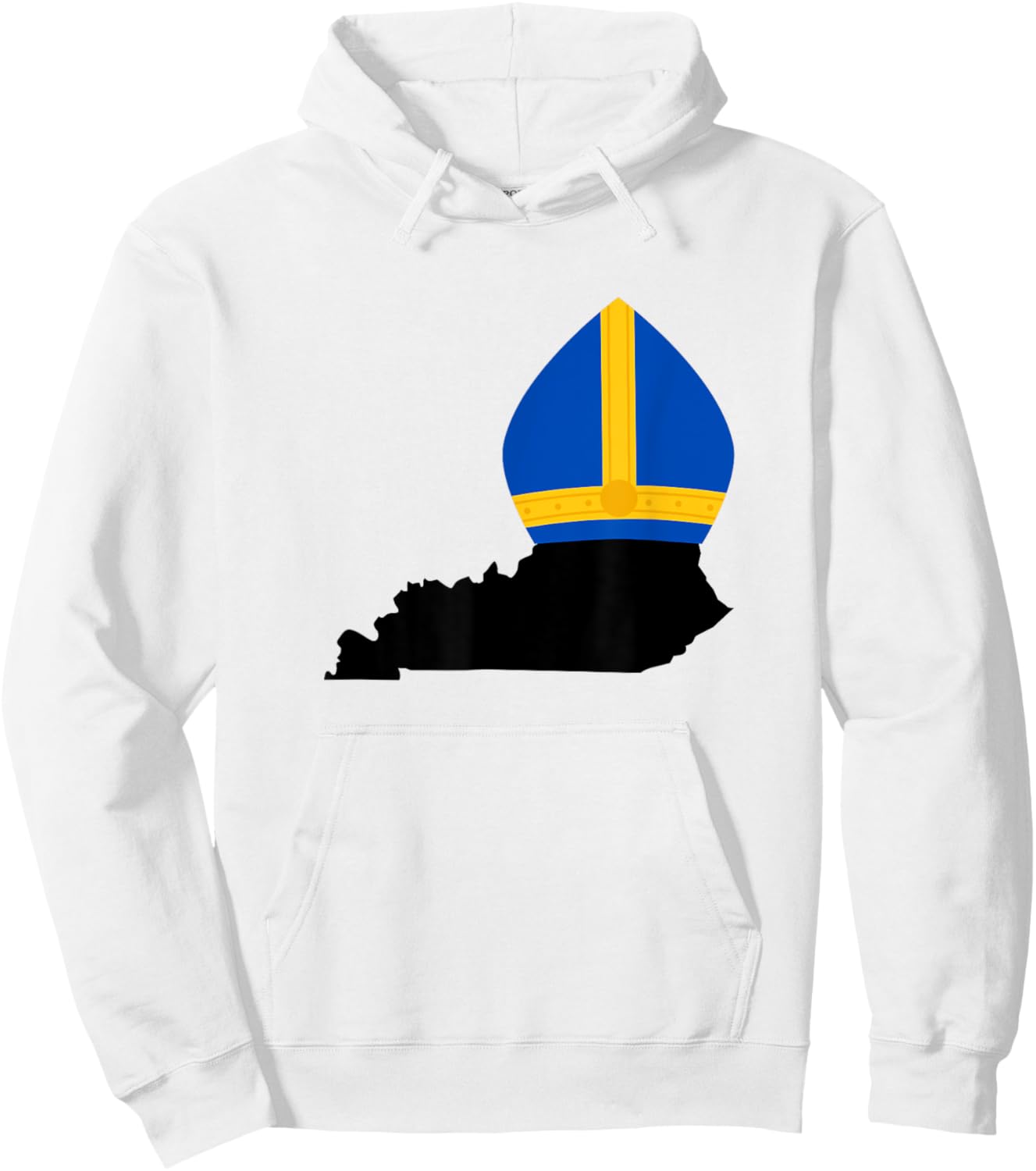 State of Kentucky with Pope Hat Hoodie - Hoodie | White