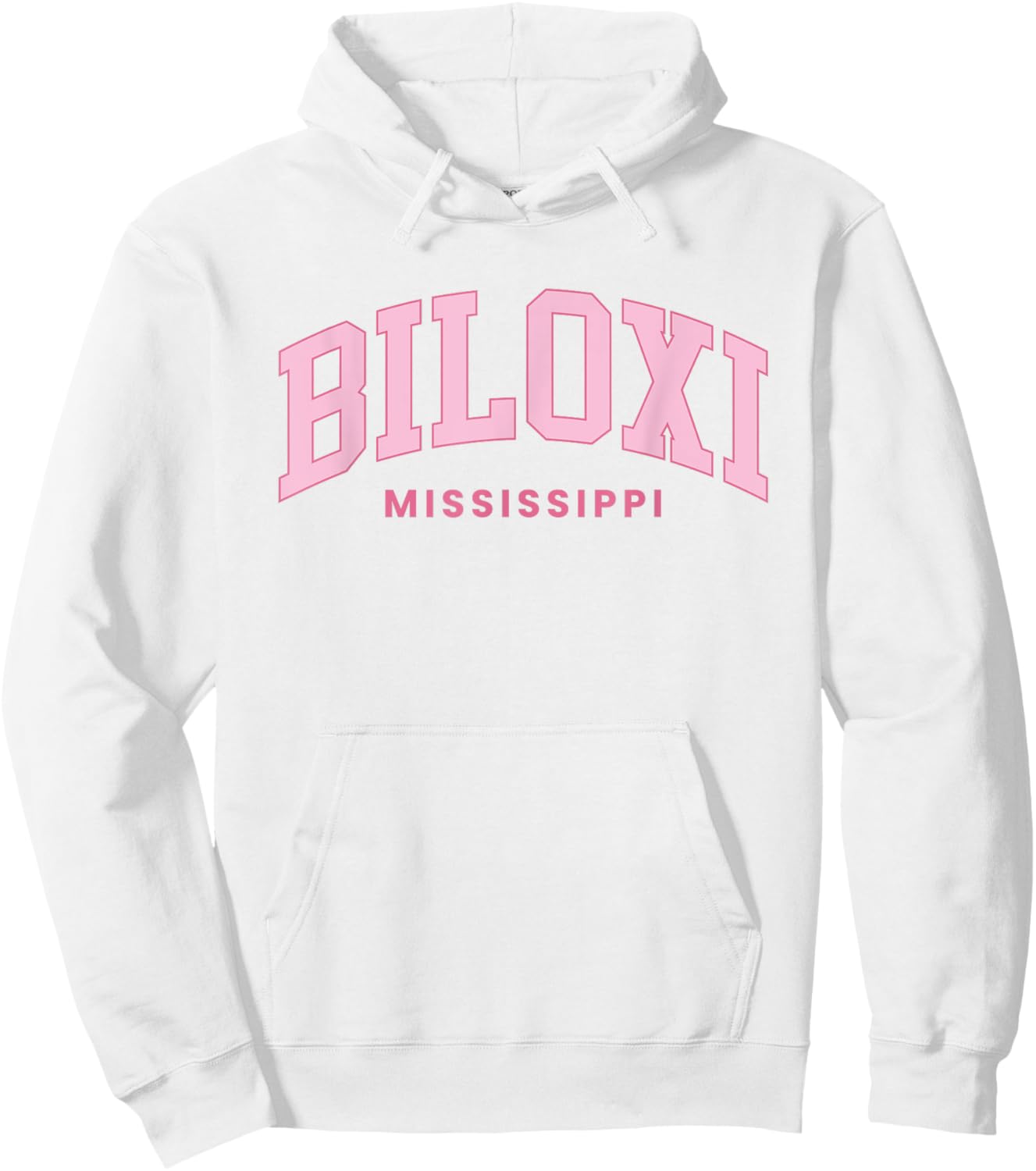 Biloxi Mississippi Retro Preppy Throwback Girls Pink Hoodie - Hoodie | White