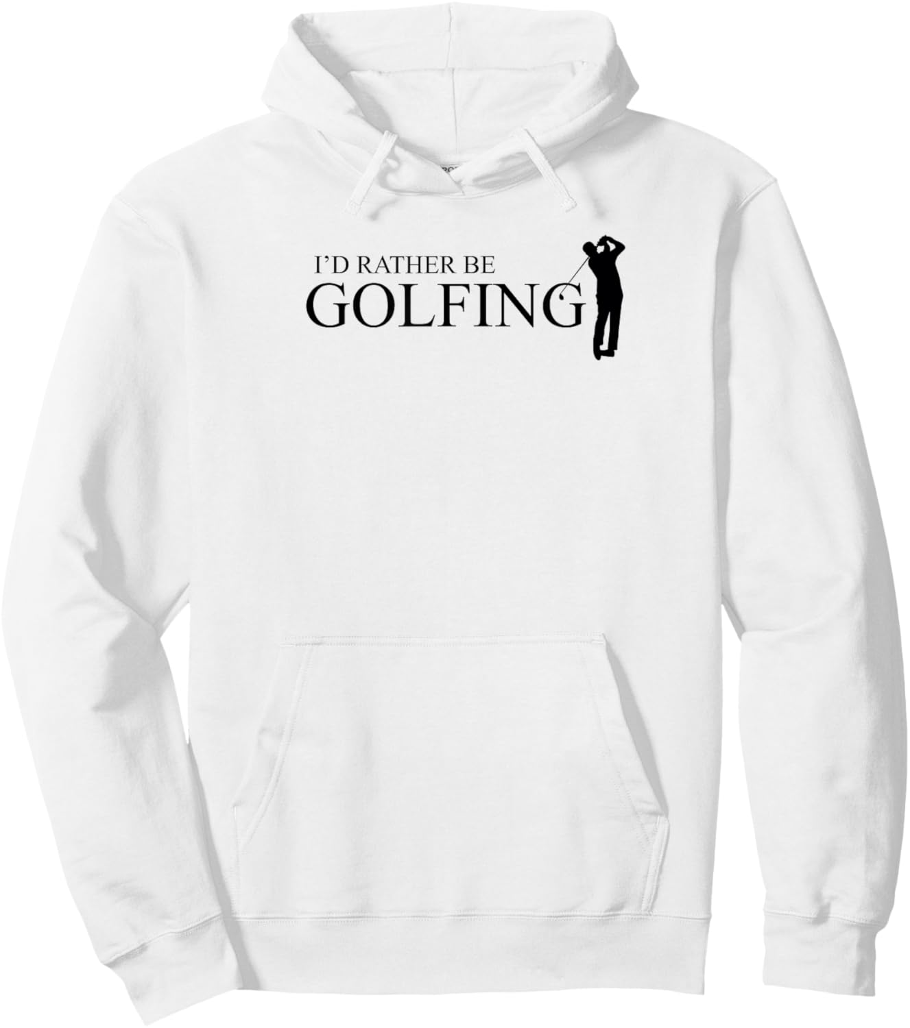 SDsportsLOGOS -Adults Olive Green Classic Short Sleeve I'd Rather Be Golfing Funny Golf Humor Design Hoodie - Hoodie | White