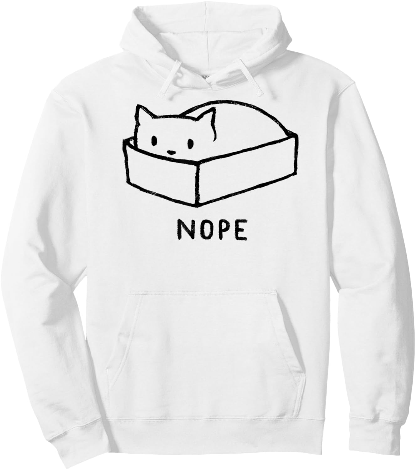 Threadless Fox Shiver Nope Cat Nap Graphic Hoodie - Hoodie | White