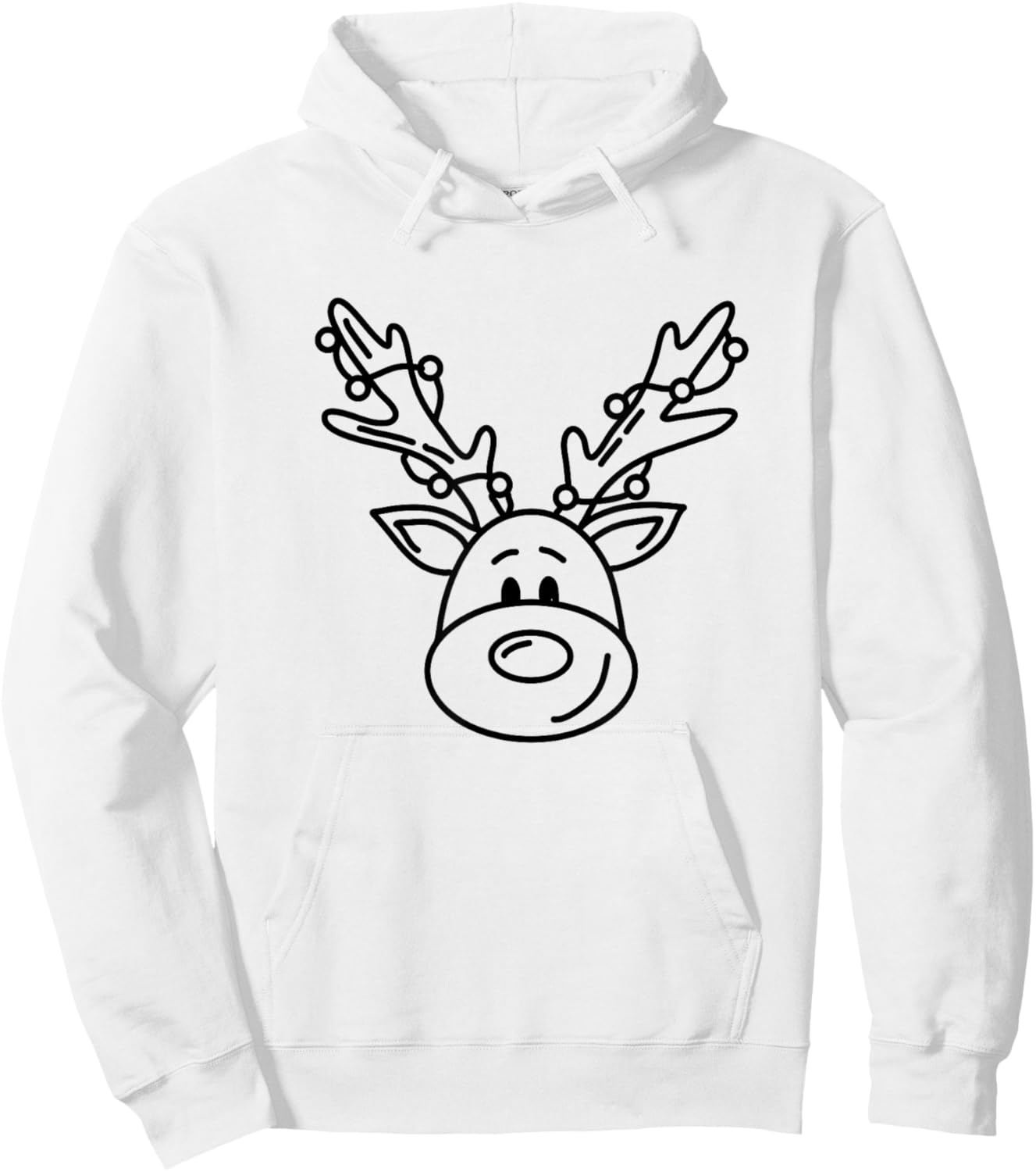 Christmas Funny Reindeer Color Your Own Craft for Kids Hoodie - Hoodie | White