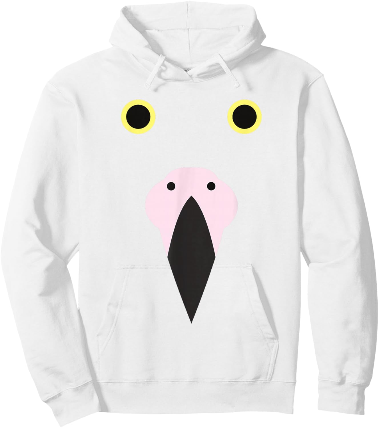 Cute Flamingo Face Halloween Costume Hoodie - Hoodie | White