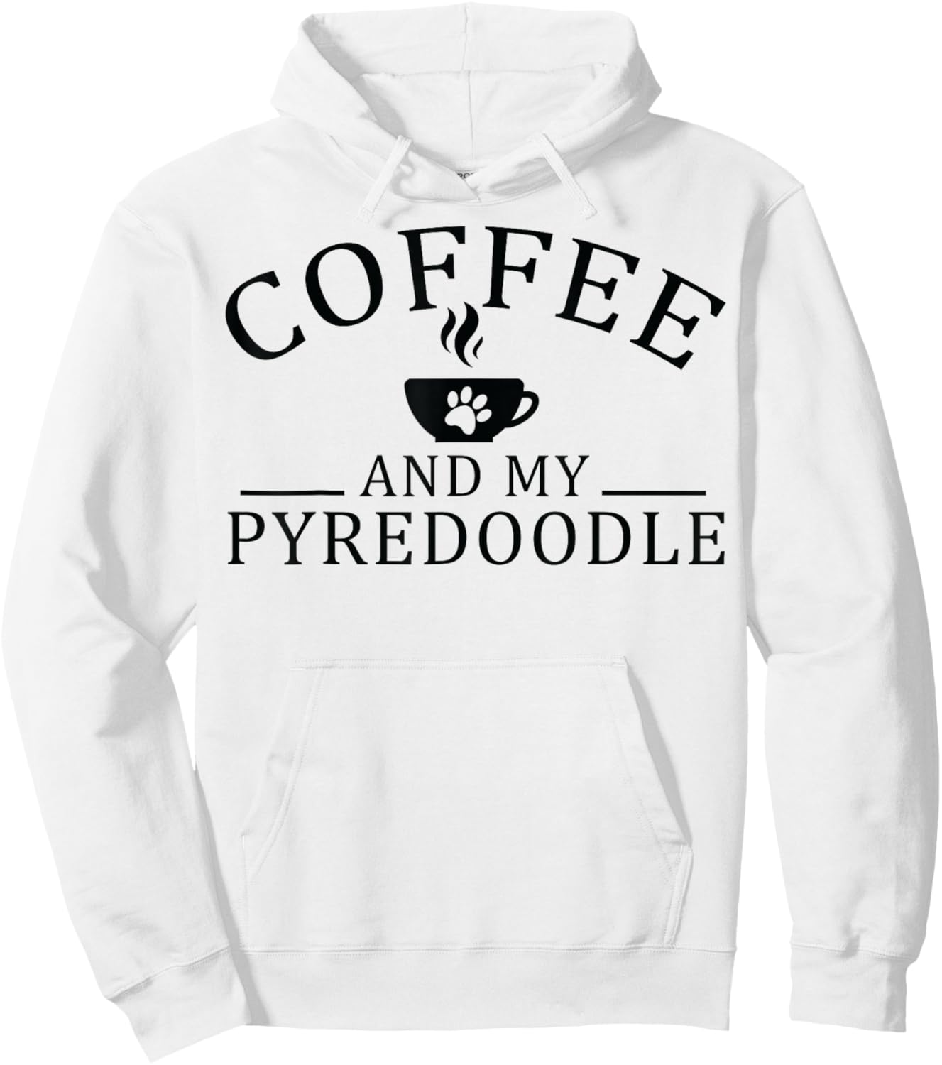Pyredoodle Dog And Coffee Hoodie - Hoodie | White