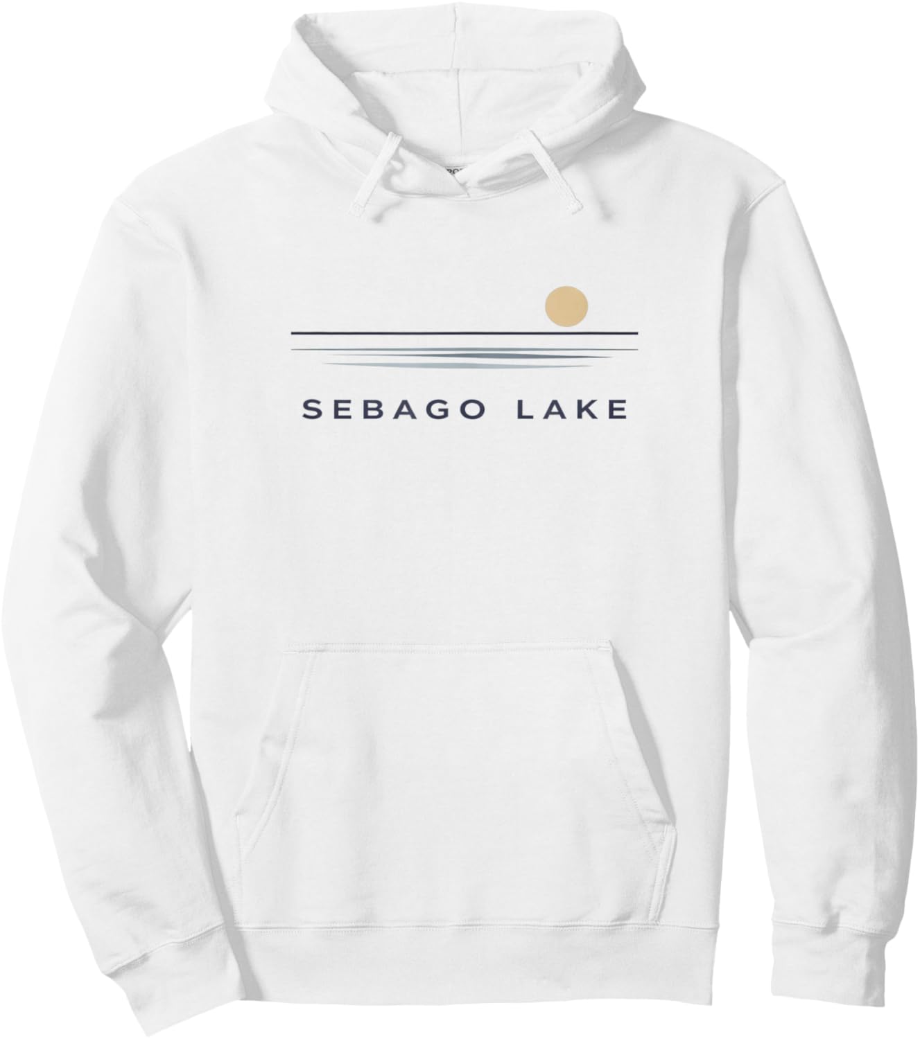 Sebago Lake Maine Minimalist Lake Life Sunset Design Hoodie - Hoodie | White