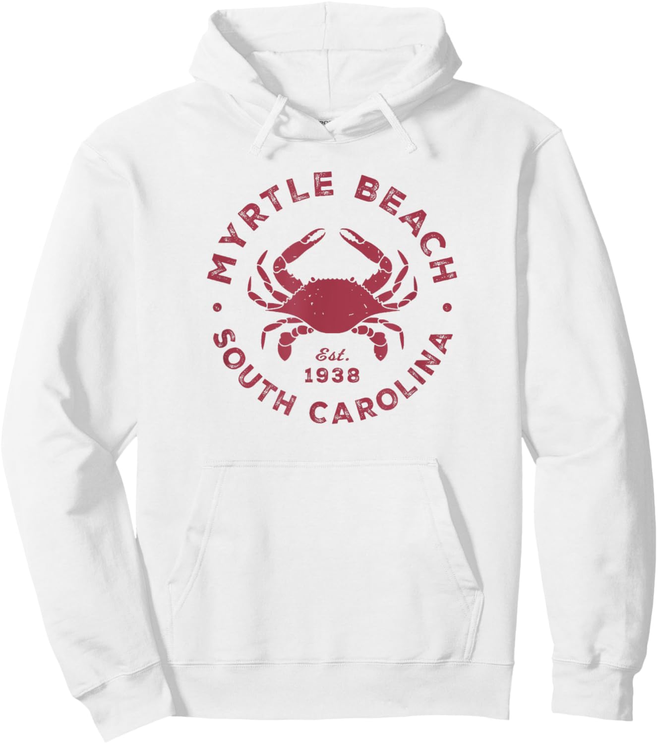 Myrtle Beach South Carolina Blue Crab Vacation Souvenir Hoodie - Hoodie | White