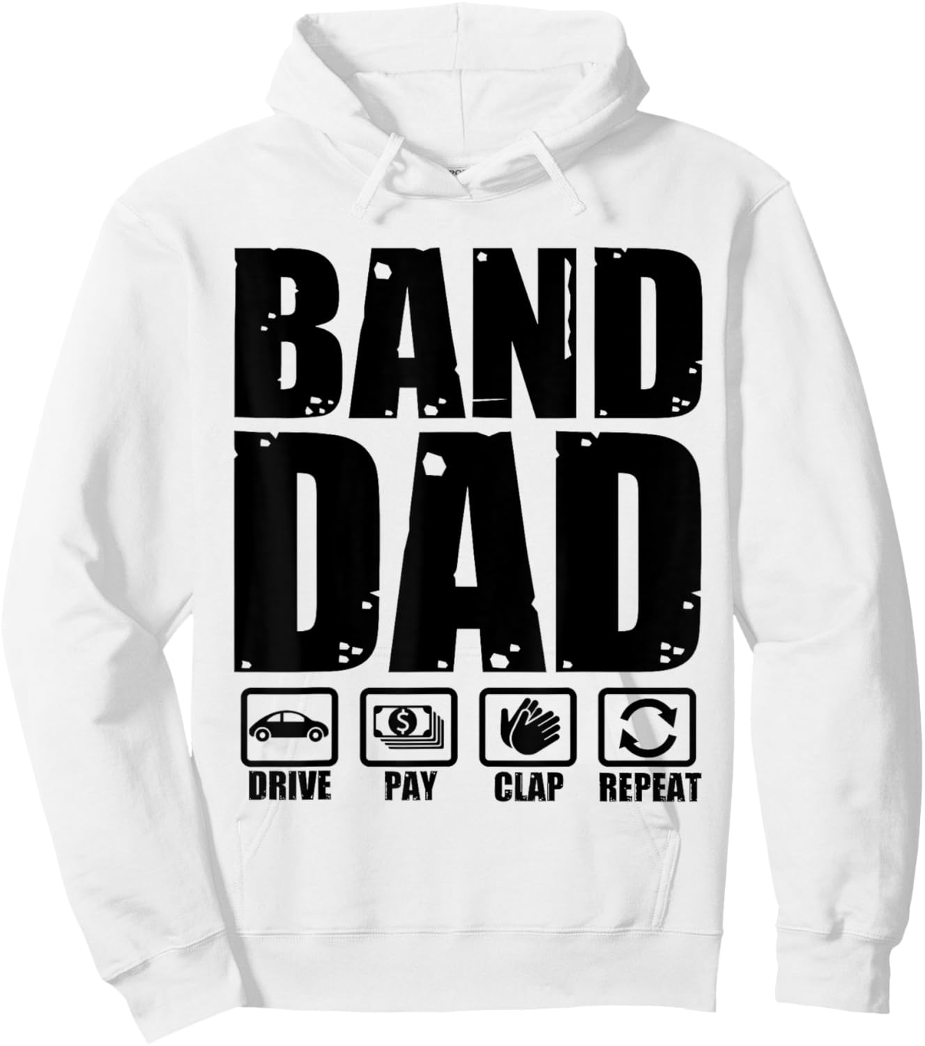 Funny Marching Band Dad Father Humor Fathers Day Hoodie - Hoodie | White