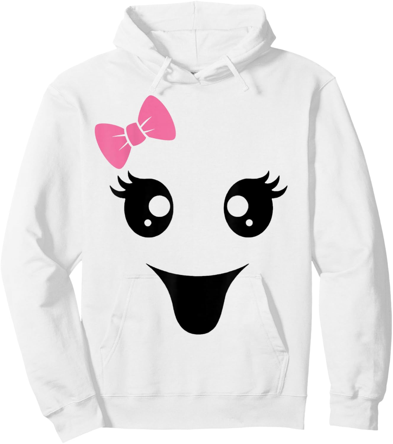 Cute Ghost Face, Boy Girl Funny Hoodie - Hoodie | White
