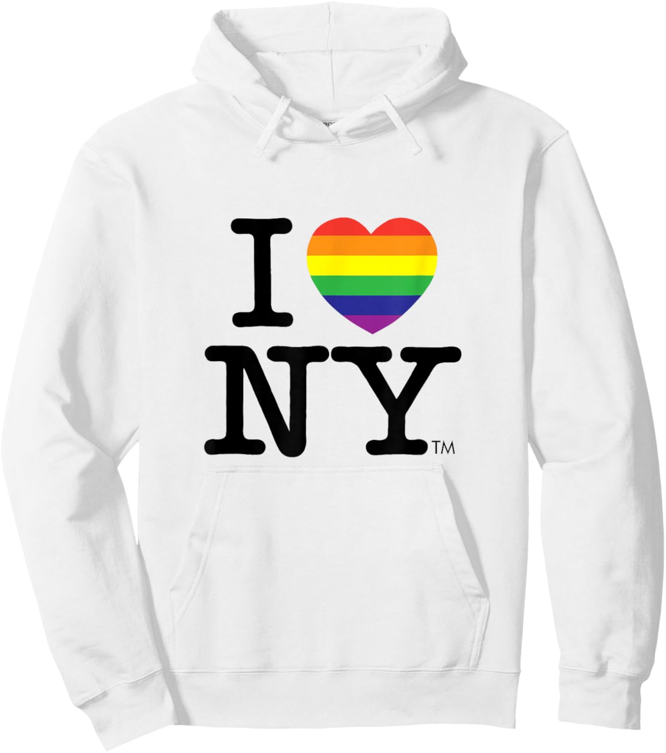 I Love NY Rainbow Pride Logo Hoodie - Hoodie | White