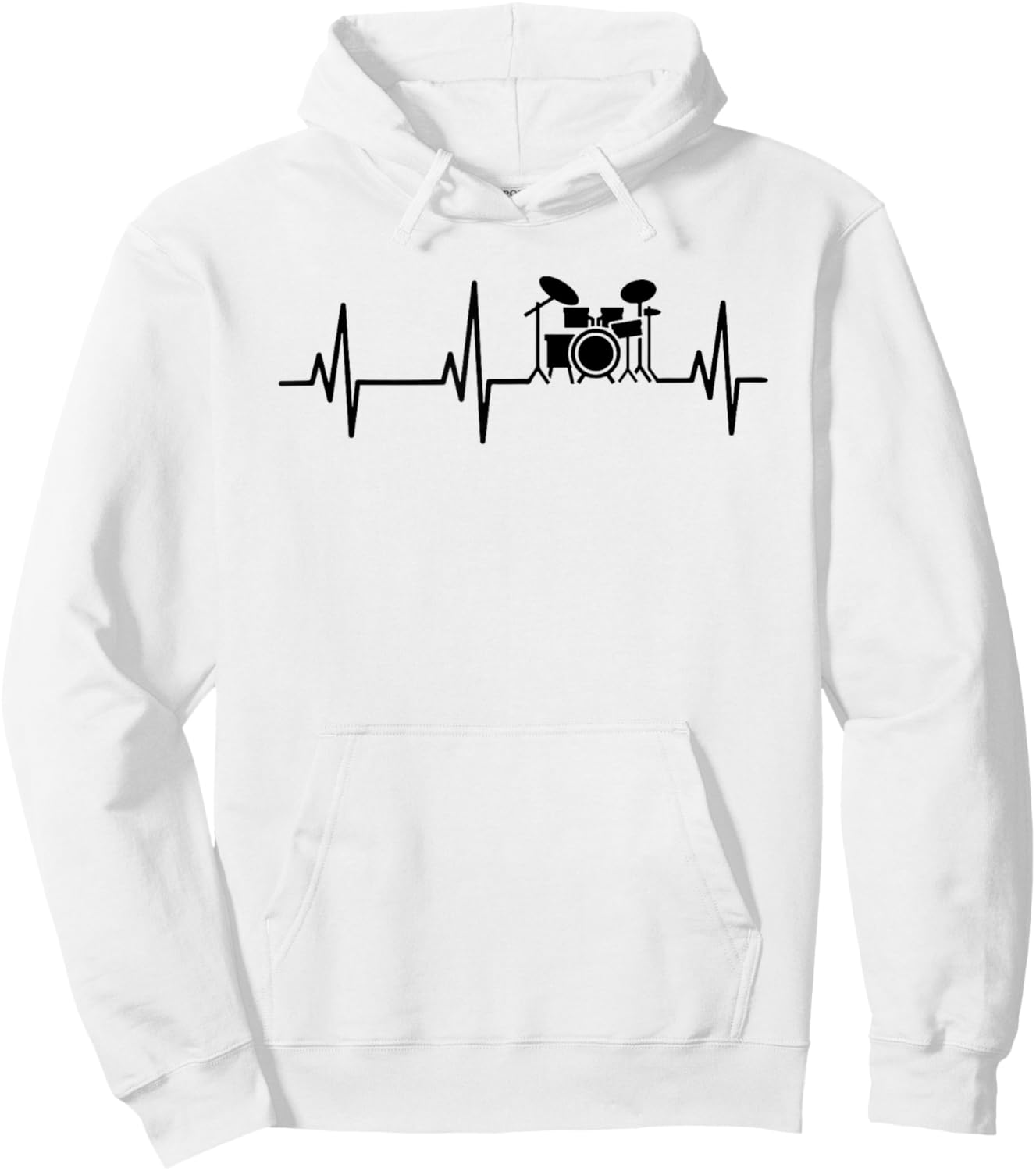 Drums Heartbeat - Drumset Rock Band Percussionist Hoodie - Hoodie | White