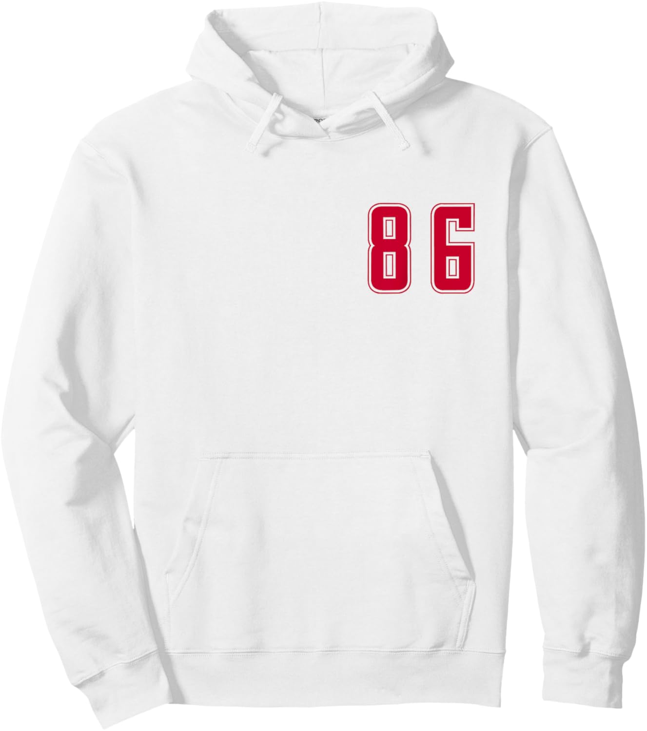 Red Number 86 Team Junior Sports Numbered Uniform Hoodie - Hoodie | White
