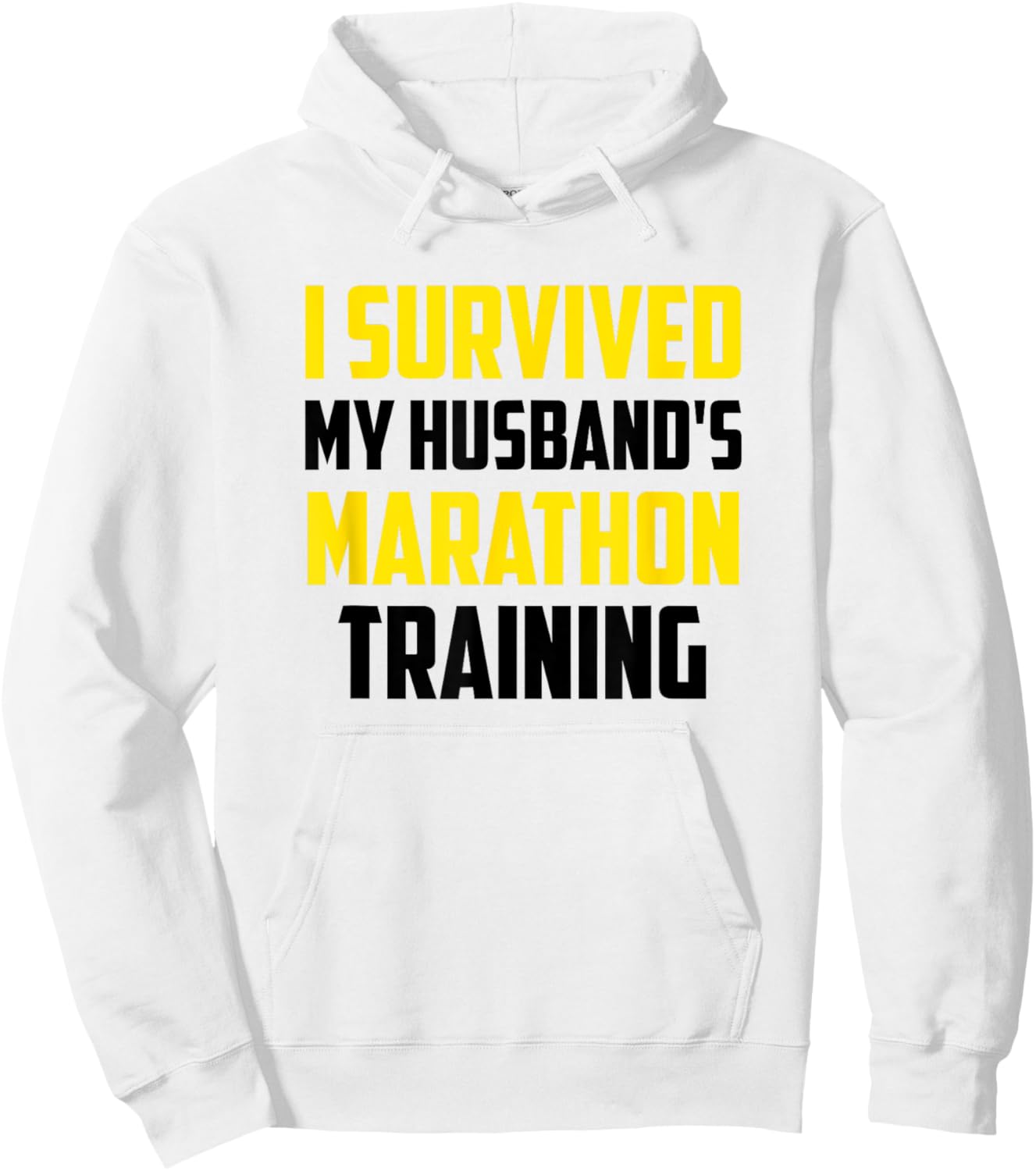 I Survived My Husband's Marathon Training, Running Hoodie - Hoodie | White