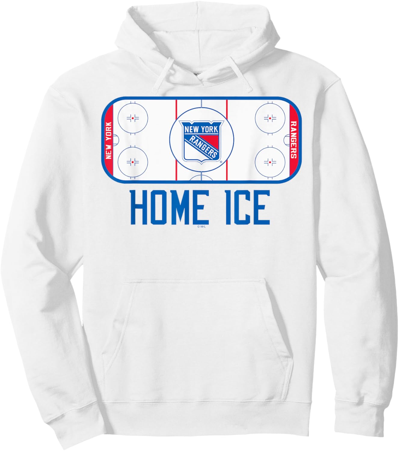New York Rangers Home Ice Gray Officially Licensed Hoodie - Hoodie | White