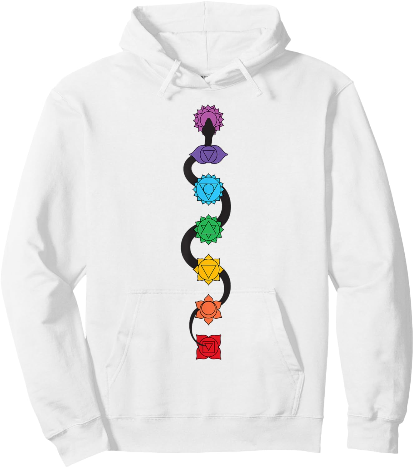 Kundalini Serpent Rising 7 Chakras Yoga - Kundalini Snake Hoodie - Hoodie | White