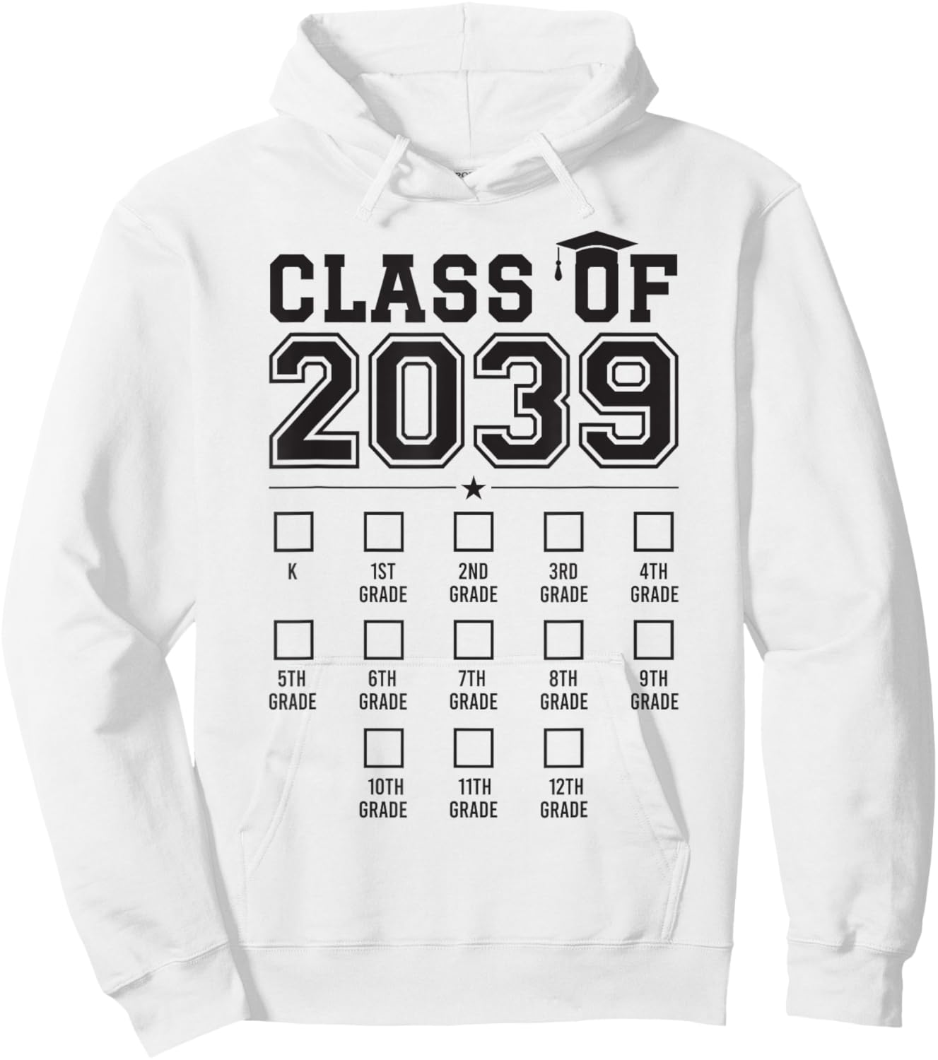 Class of 2039 Grow With Me First Day of School Check Mark Hoodie - Hoodie | White