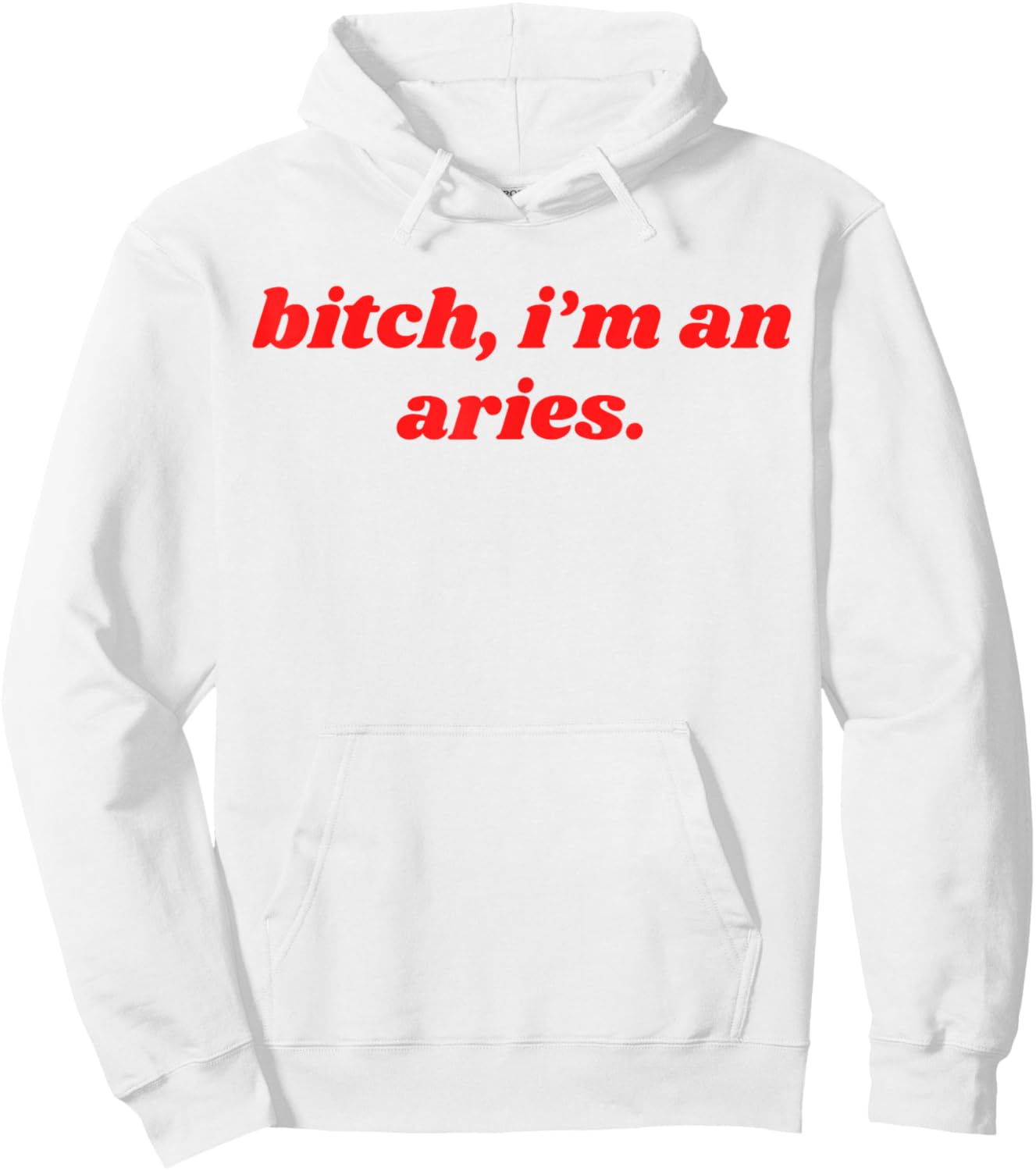Bitch I'm An Aries Funny Horoscope Slogan Attitude Statement Hoodie - Hoodie | White