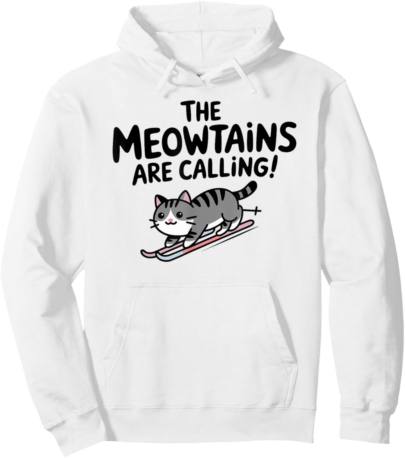 The meowtains are calling Cat Snowboard Ski Men Women Kids Hoodie - Hoodie | White