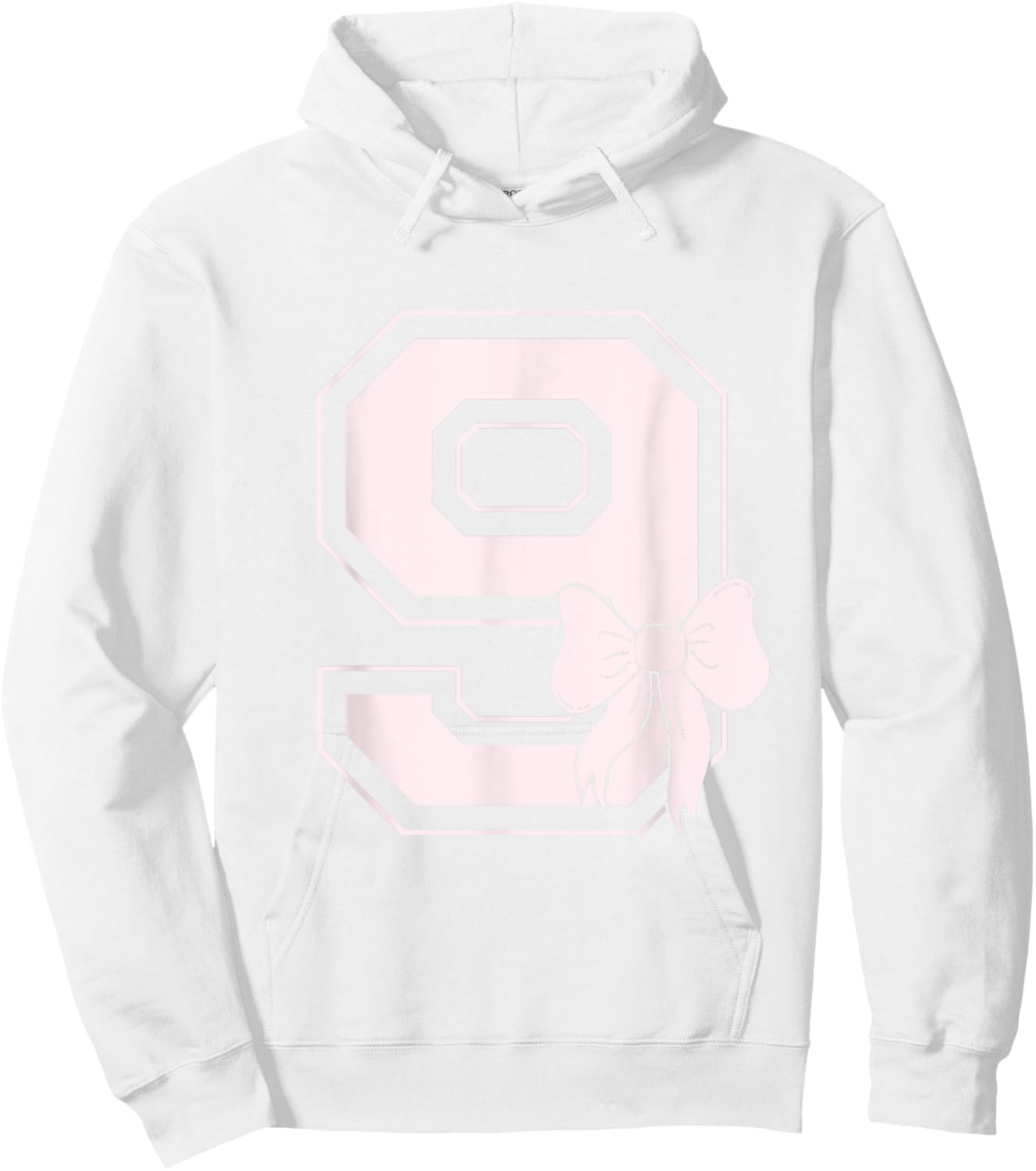 Birthday Girl Pink Coquette Bow 9 Year Old Aesthetic Girly Hoodie - Hoodie | White