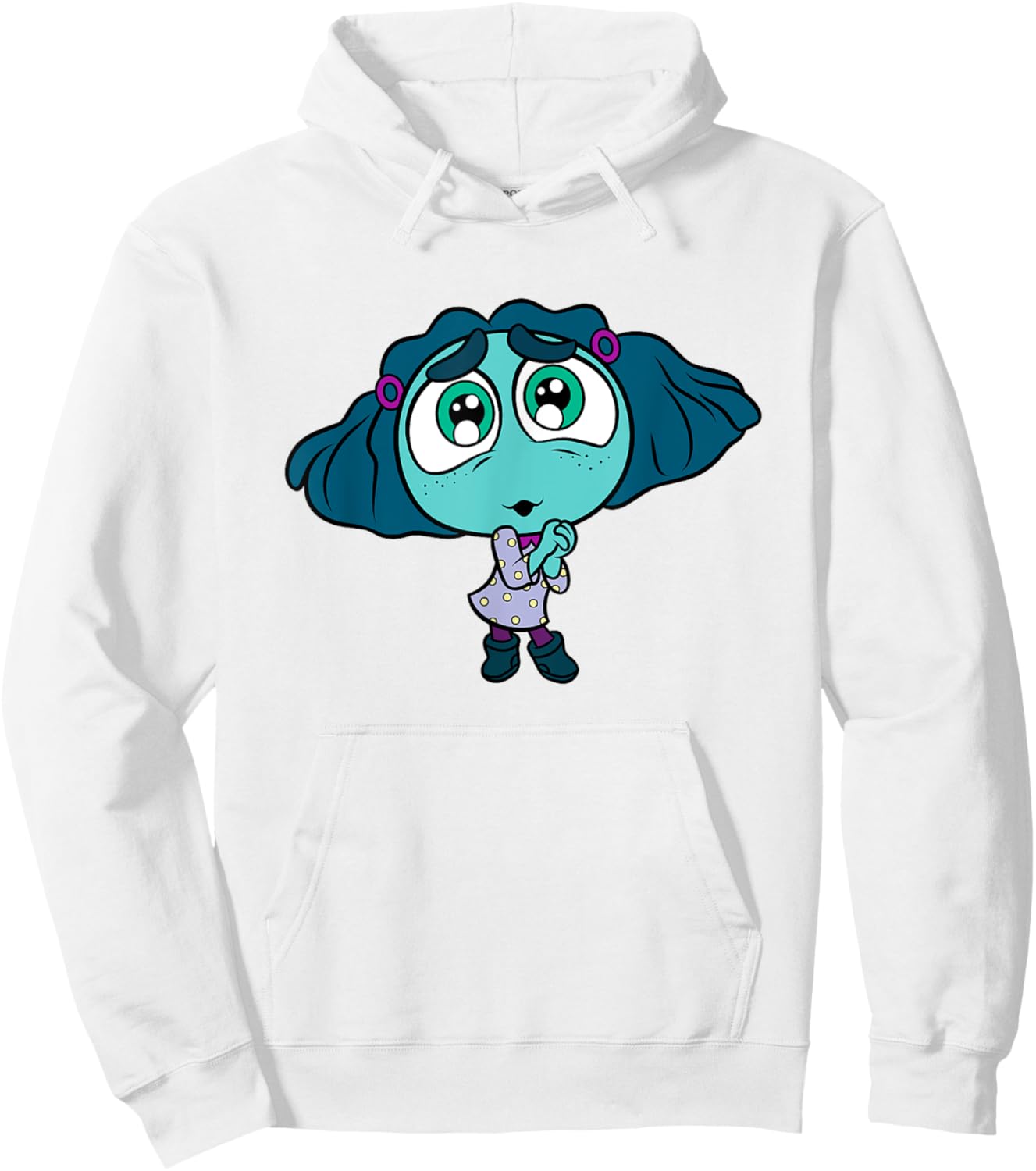 Disney Pixar Inside Out 2 Little Cute Envy Big Eyes Portrait Hoodie - Hoodie | White