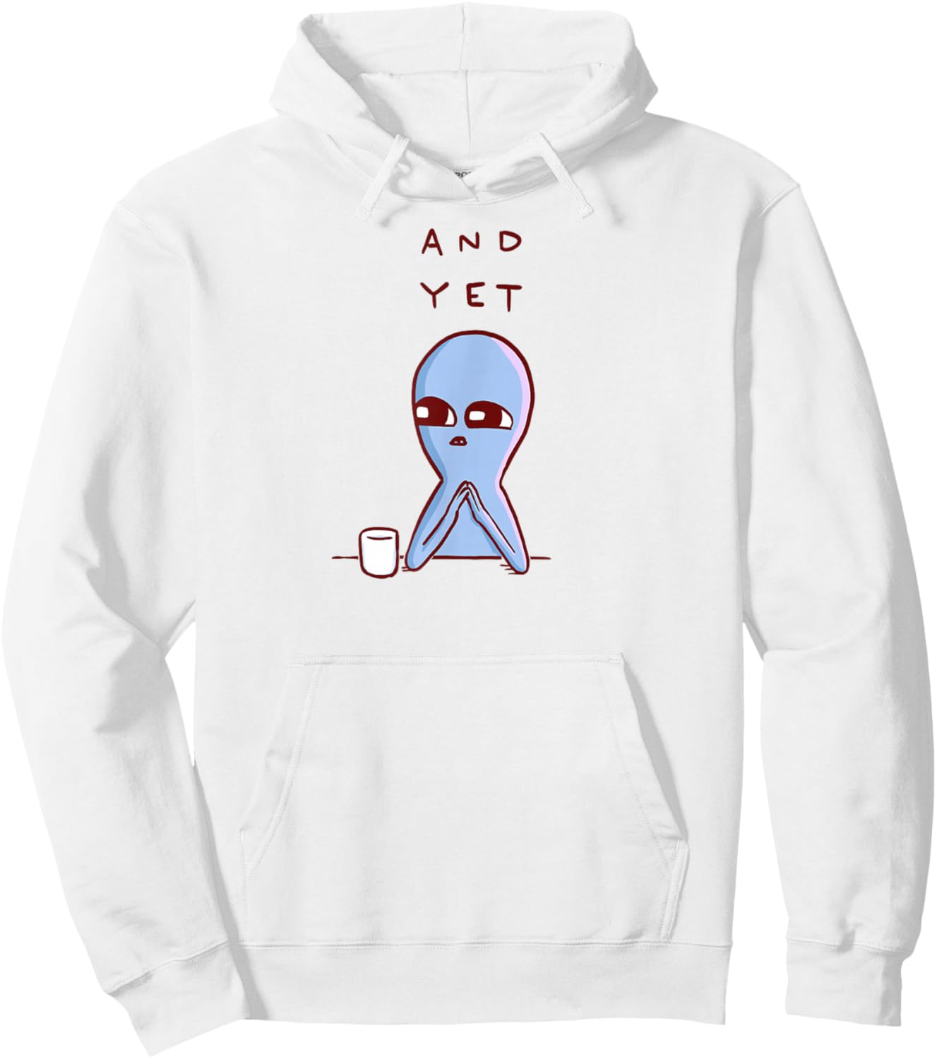 Threadless Nathan W. Pyle Strange Planet And Yet Graphic Hoodie - Hoodie | White