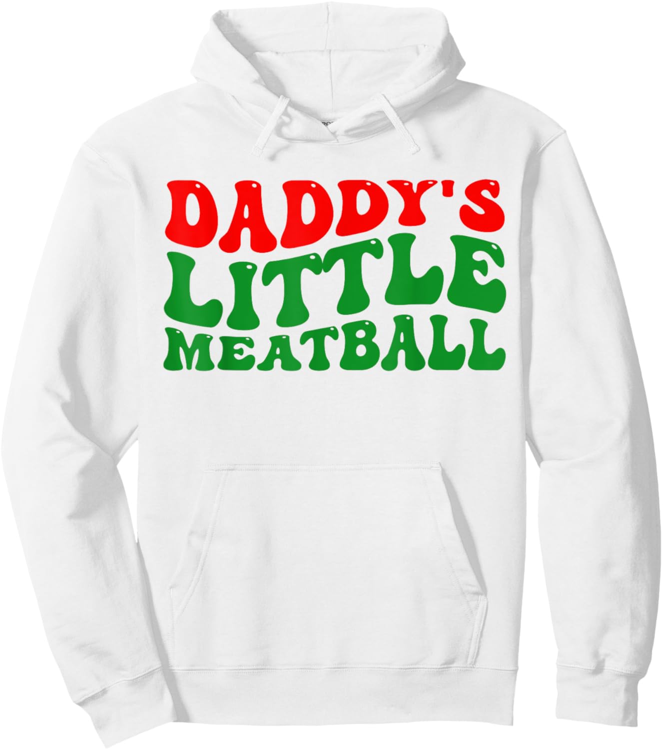 Daddy Little Meatball Groovy Italian Dad Funny Hoodie - Hoodie | White