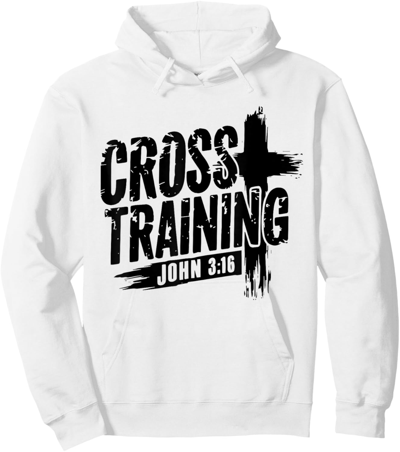Retro Cross Training 3 16 Christian Faith Motivational Bible Hoodie - Hoodie | White