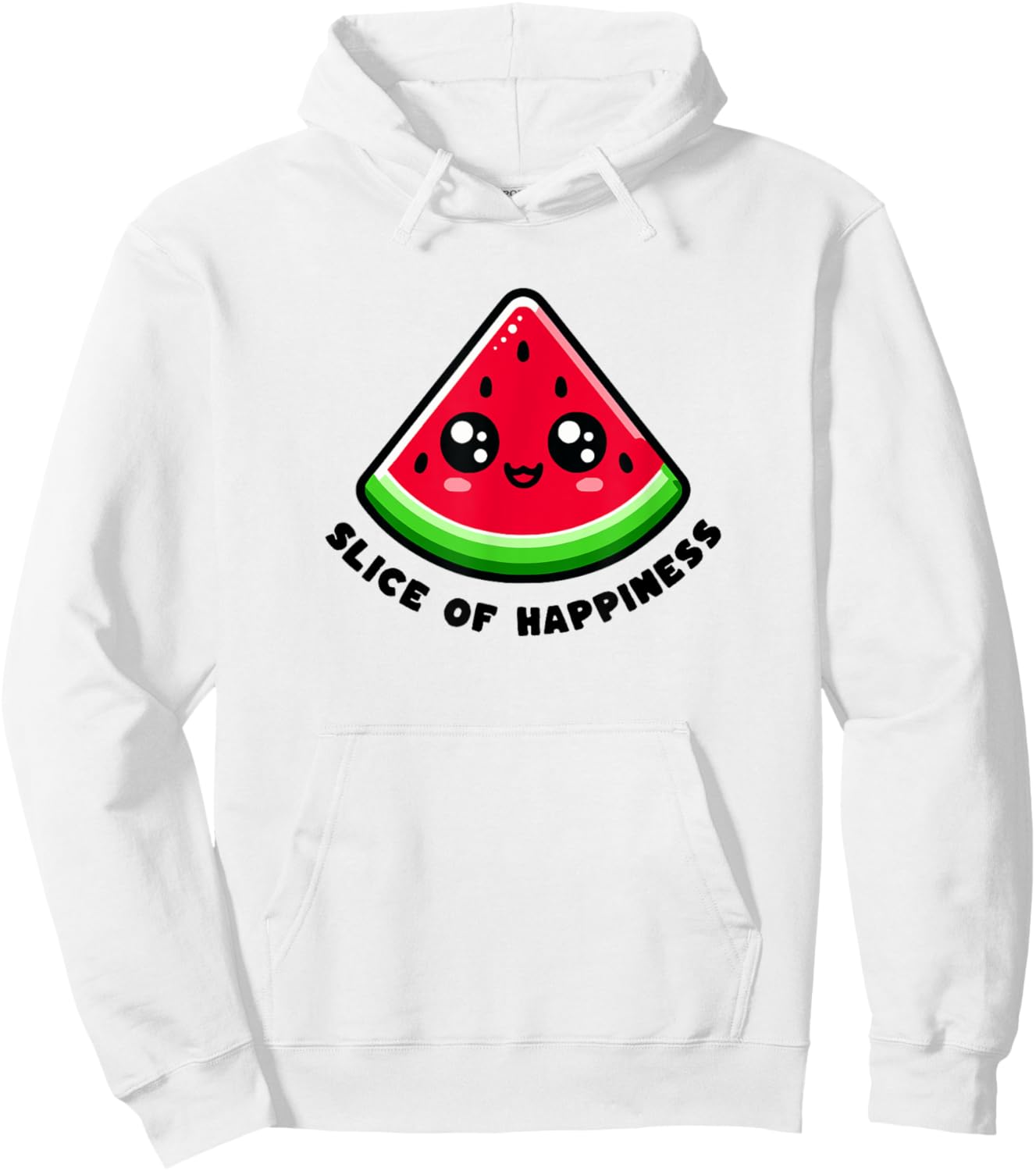 Slice Of Happiness Kawaii Watermelon Summer Hoodie - Hoodie | White