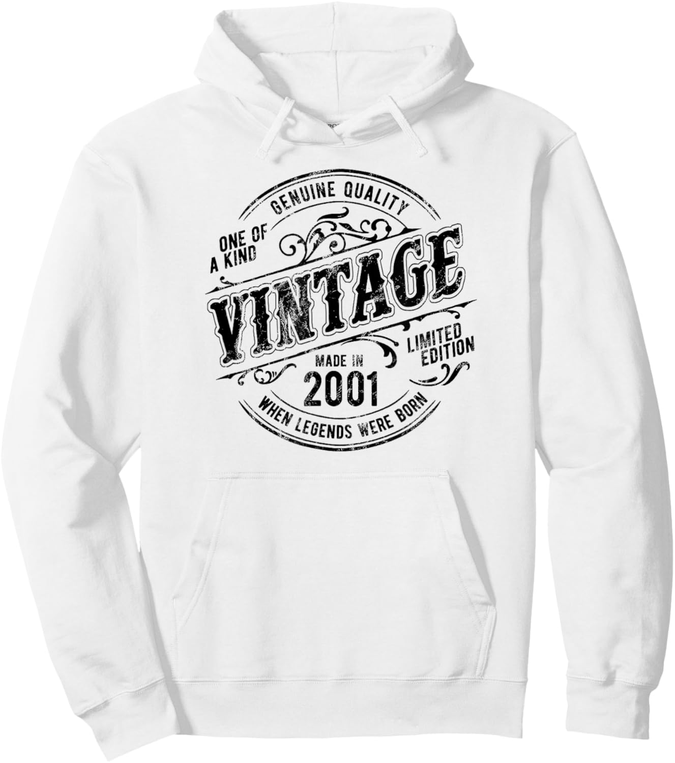 24th Birthday Made In 2001 When Legends Were Born Vintage Hoodie - Hoodie | White