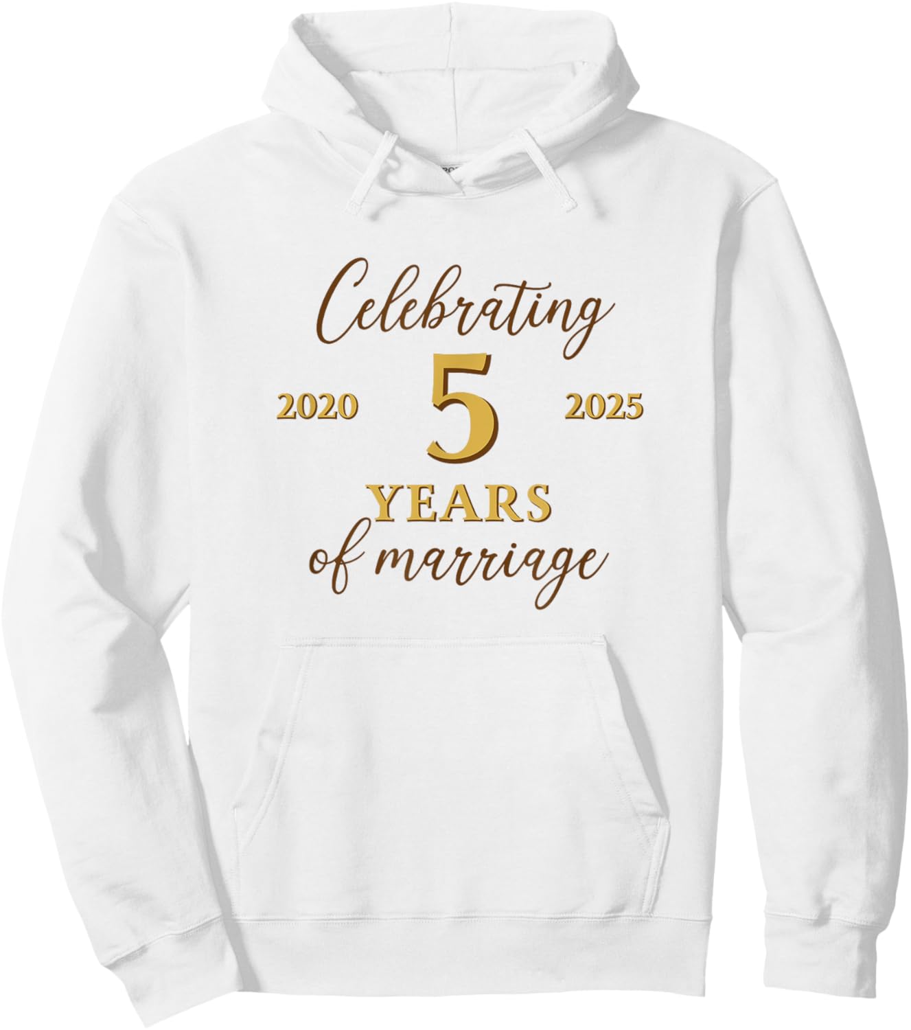 Funny 5 Years of Marriage 2020 5th Wedding Anniversary Hoodie - Hoodie | White