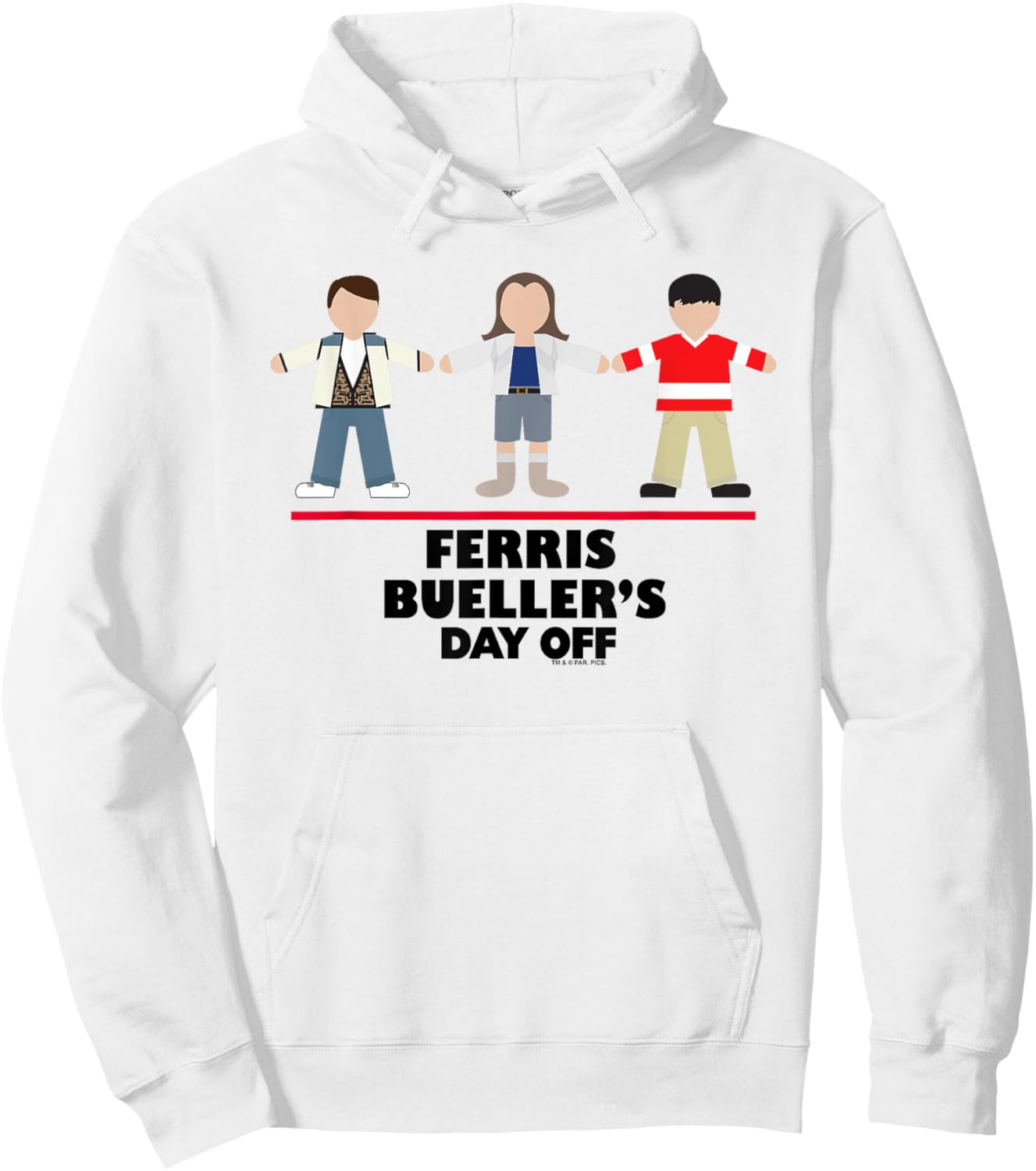 Ferris Bueller's Day Off Sloane & Cameron Cartoon Trio Hoodie - Hoodie | White